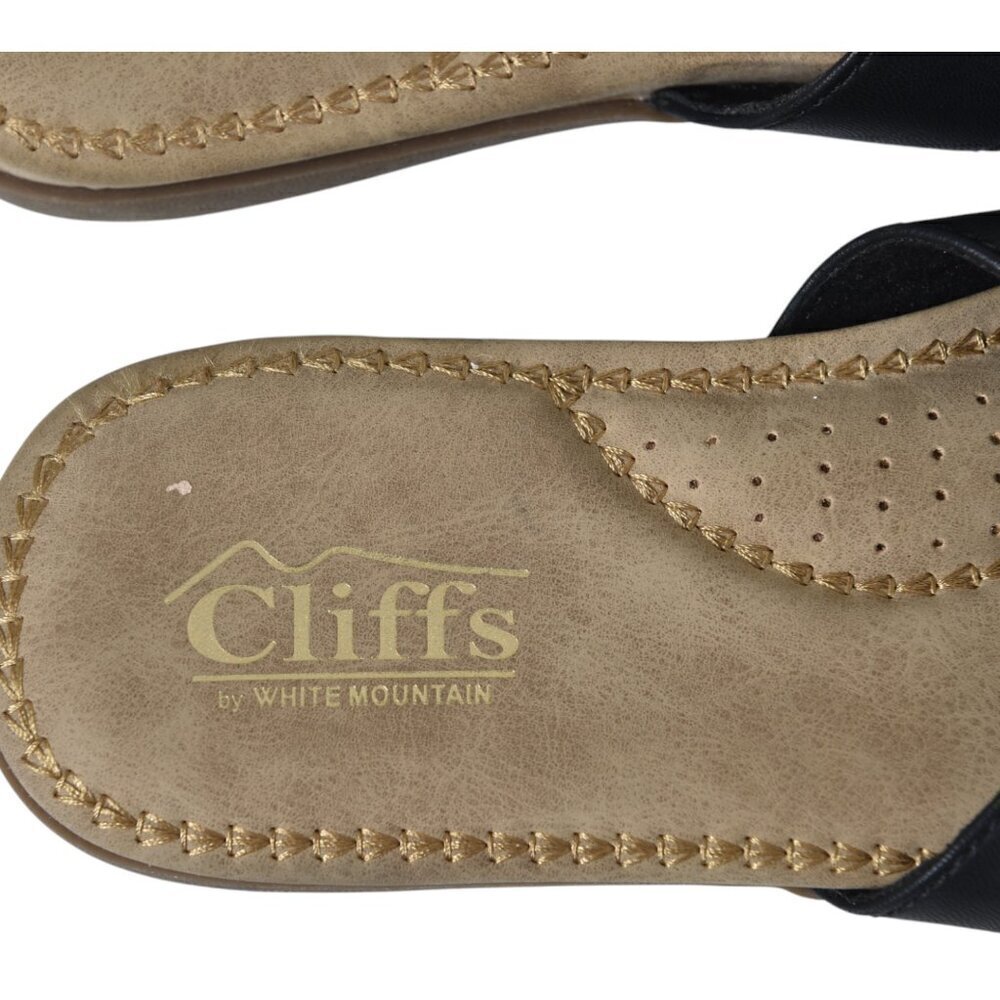 Cliffs by White Mountain Slide Sandal Black Cushioned Size 6.5 - Picture 3 of 9
